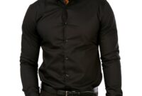 Mens 3xl black dress shirt