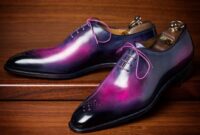 Purple and black mens dress shoes