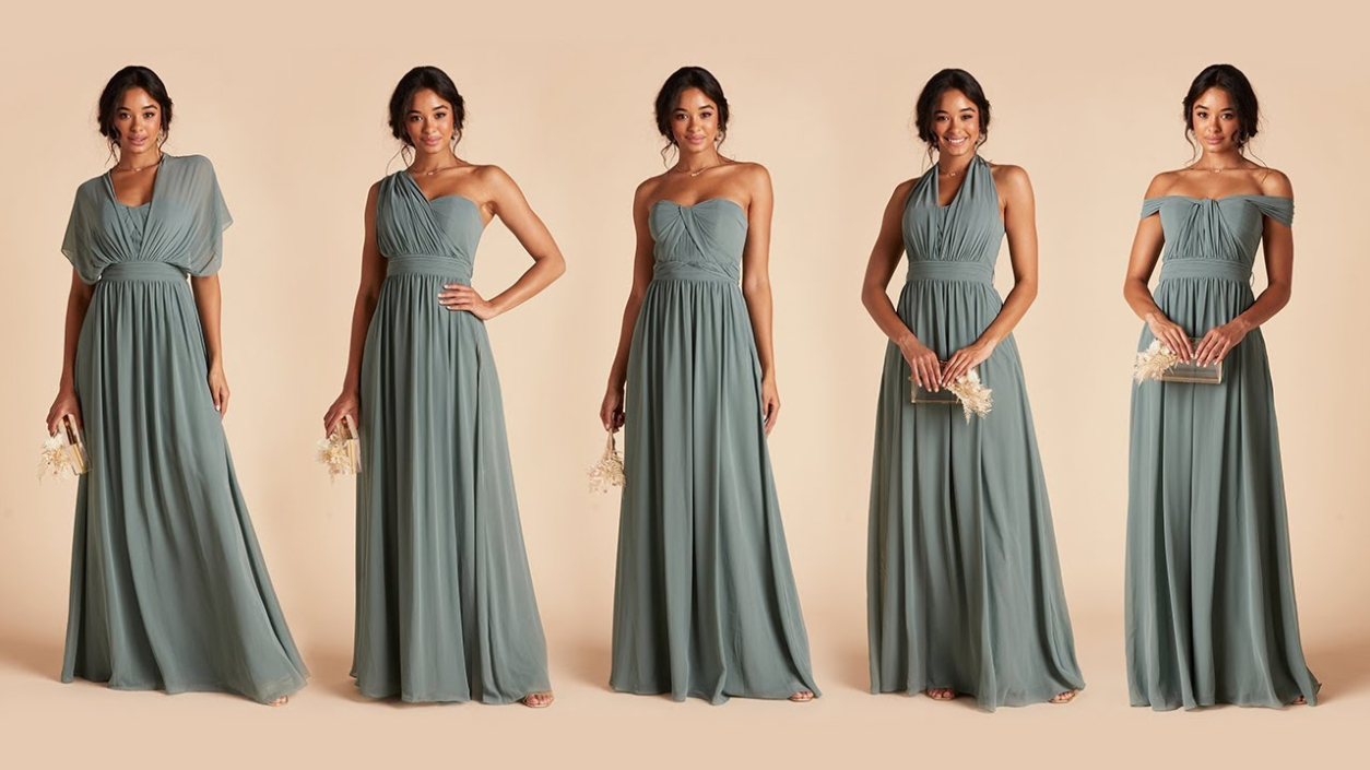 WAYS TO WEAR GRACE CONVERTIBLE BRIDESMAID DRESS  BIRDY GREY